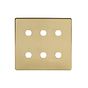 Soho Lighting Brushed Brass 6 Gang CM Circular Module Grid Switch Plate