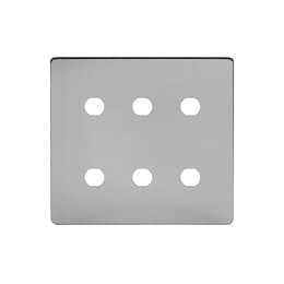 Soho Lighting Brushed Chrome 6 Gang CM Circular Module Grid Switch Plate