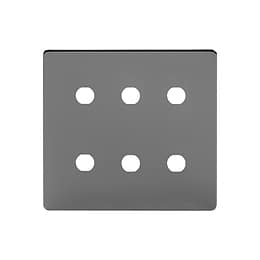 Soho Lighting Black Nickel 6 Gang CM Circular Module Grid Switch Plate