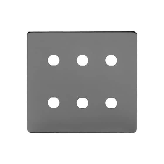 Soho Lighting Black Nickel 6 Gang CM Circular Module Grid Switch Plate