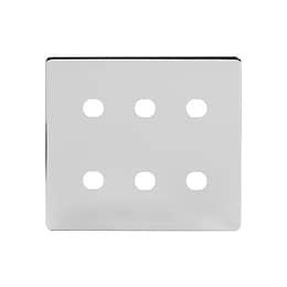 Soho Lighting Polished Chrome 6 Gang CM Circular Module Grid Switch Plate