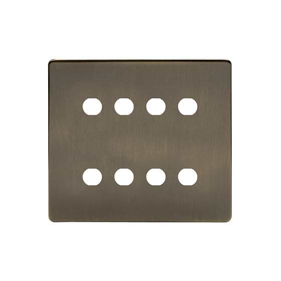 Soho Lighting Antique Brass 8 Gang CM Circular Module Grid Switch Plate