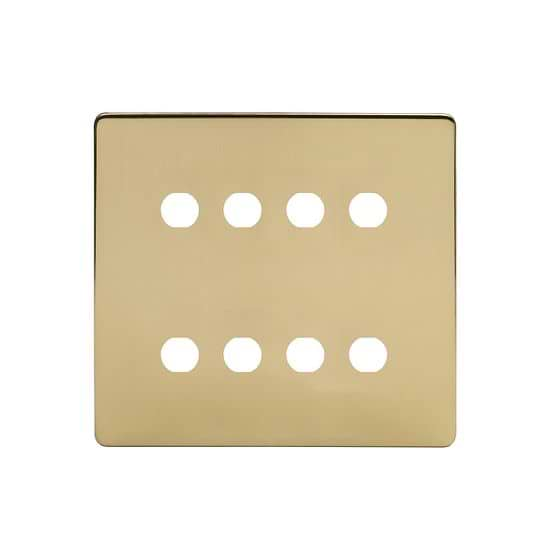 Soho Lighting Brushed Brass 8 Gang CM Circular Module Grid Switch Plate