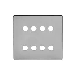 Soho Lighting Brushed Chrome 8 Gang CM Circular Module Grid Switch Plate