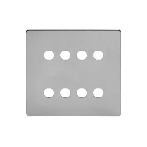 Soho Lighting Brushed Chrome 8 Gang CM Circular Module Grid Switch Plate