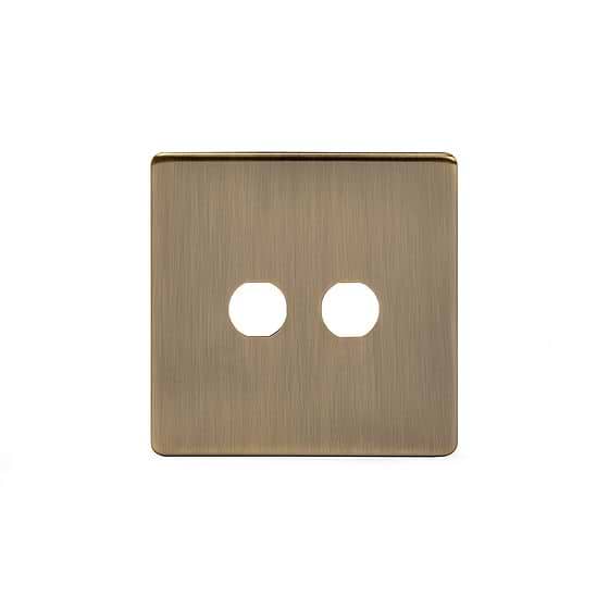 Soho Lighting Antique Brass 2 Gang Toggle Plates Screwless