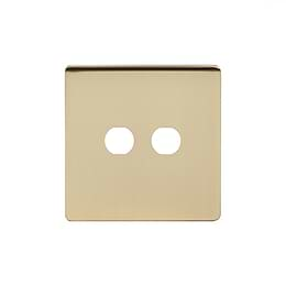 Soho Lighting Brushed Brass 2 Gang Toggle Plates  Screwless