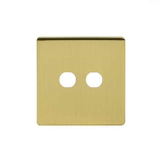 Soho Lighting Brushed Brass 2 Gang LT3 Toggle Plate ONLY