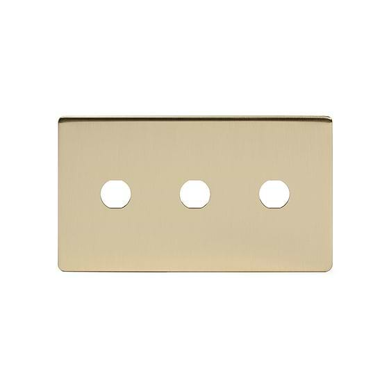 Soho Lighting Brushed Brass 3 Gang Toggle Plates  Screwless