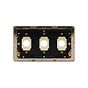 Soho Lighting Brushed Brass 3 Gang LT3 Toggle Plate ONLY