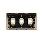 Soho Lighting Brushed Brass 3 Gang LT3 Toggle Plate ONLY