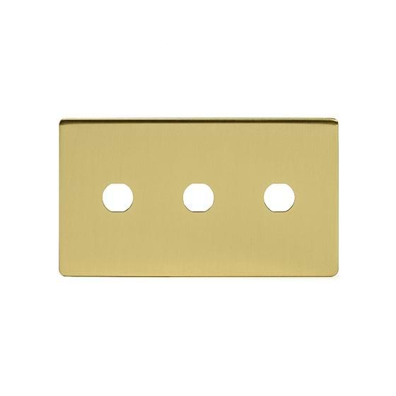 Soho Lighting Brushed Brass 3 Gang LT3 Toggle Plate ONLY