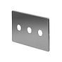 Soho Lighting Brushed Chrome 3 Gang LT3 Toggle Plate ONLY