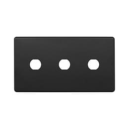 Soho Lighting Matt Black 3 Gang LT3 Toggle Plate