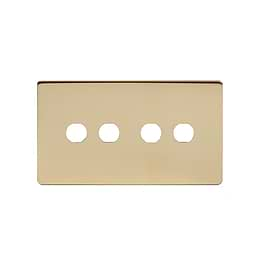 Soho Lighting Brushed Brass 4 Gang Toggle Plates  Screwless