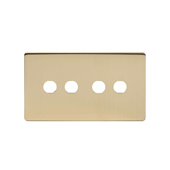 Soho Lighting Brushed Brass 4 Gang Toggle Plates  Screwless