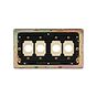 Soho Lighting Brushed Brass 4 Gang LT3 Toggle Plate ONLY