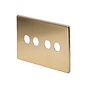 Soho Lighting Brushed Brass 4 Gang LT3 Toggle Plate ONLY