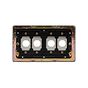 Soho Lighting Brushed Chrome 4 Gang LT3 Toggle Plate ONLY