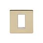 Soho Lighting Brushed Brass Single Data Plate 1 Module Wht Ins Screwless