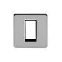 Soho Lighting Brushed Chrome Single Data Plate 1 Module Blk Ins Screwless