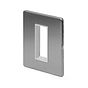 Soho Lighting Brushed Chrome White Insert 1 x25mm EM-Euro Module Faceplate