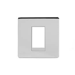 Soho Lighting Polished Chrome Single Data Plate 1 Module Wht Ins Screwless