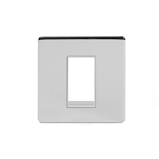 Soho Lighting Polished Chrome Single Data Plate 1 Module Wht Ins Screwless