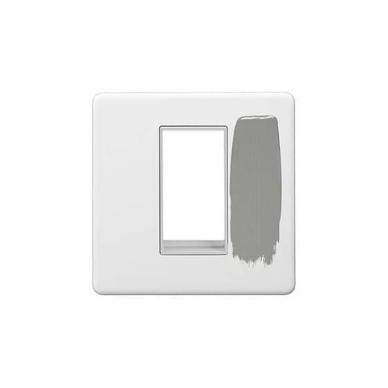 Soho Lighting Primed Paintable 1 x25mm EM-Euro Module Faceplate with White Insert