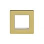 Soho Lighting Brushed Brass White Insert 2 x25mm EM-Euro Module Faceplate