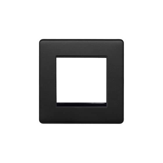 Soho Lighting Matt Black 2 x25mm EM-Euro Module Faceplate