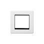 Soho Lighting Primed Paintable 2 x25mm EM-Euro Module Faceplate with Black Insert