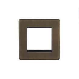 Soho Lighting Vintage Brass 2 x25mm EM-Euro Module Faceplate