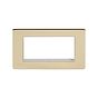 Soho Lighting Brushed Brass Double Data Plate 4 Modules Wht Ins Screwless