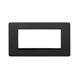 Soho Lighting Matt Black 4 x25mm EM-Euro Module Faceplate