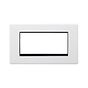 Soho Lighting Primed Paintable 4 x25mm EM-Euro Module Faceplate with Black Insert