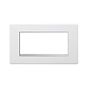 Soho Lighting Primed Paintable 4 x25mm EM-Euro Module Faceplate with White Insert