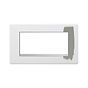 Soho Lighting Primed Paintable 4 x25mm EM-Euro Module Faceplate with White Insert