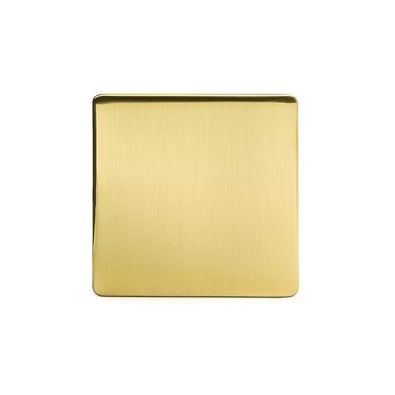 Soho Lighting Brushed Brass metal 1 Gang Blanking Plate Screwless