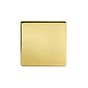 Soho Lighting Brushed Brass metal 1 Gang Blanking Plate Screwless