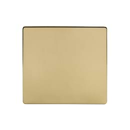 Soho Lighting Brushed Brass 6 Gang Large Blanking Plate