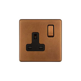 Antique Copper 13A 1 Gang Socket
