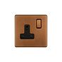 Soho Lighting Antique Copper 1 Gang Double Pole Socket Single 13A