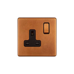 Antique Copper 13A 1 Gang Socket
