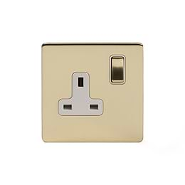 Soho Lighting Brushed Brass 13A 1 Gang Switched Socket