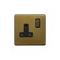 Soho Lighting Old Brass 1 Gang Double Pole Socket Single 13A