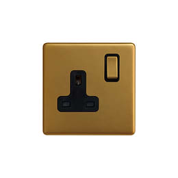 Antique Gold 13A 1 Gang Socket
