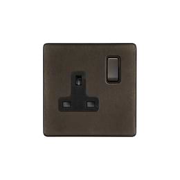 Vintage Brass 13A 1 Gang Socket