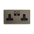 antique brass screwless sockets