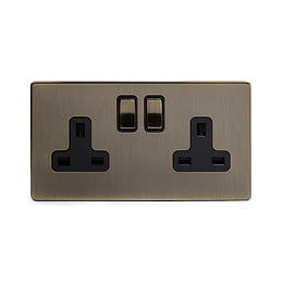 antique brass screwless sockets